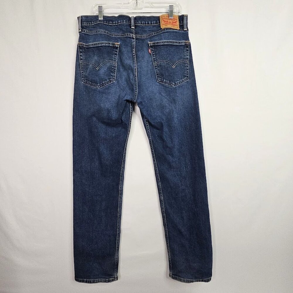Men's LEVIS 505 Straight Leg Jeans size 36x34 MEDIUM WASH BLUE Denim Regular Fit - Picture 6 of 7